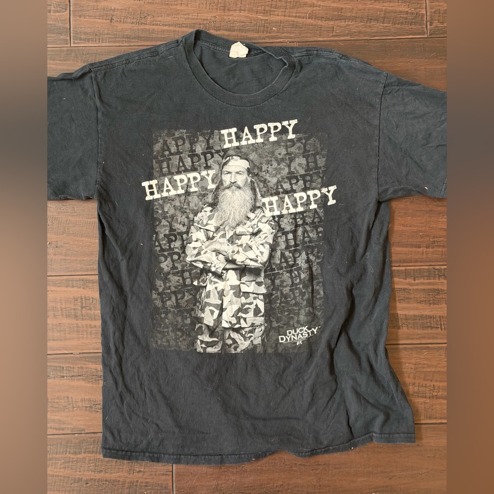 Black and white Duck Dynasty graphic tee